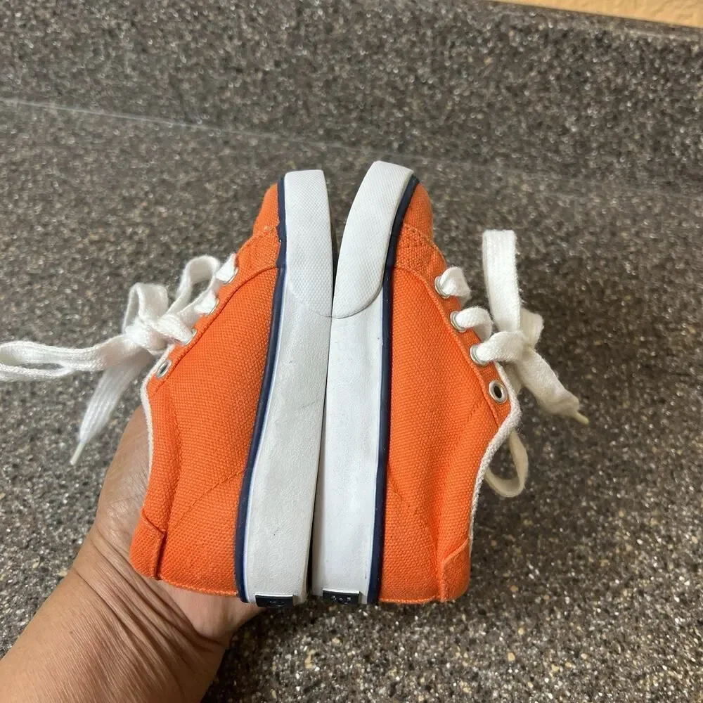 Polo by Ralph Lauren Kids Toddler Size 6 Orange Canvas Sneaker Lace Up Low Shoes